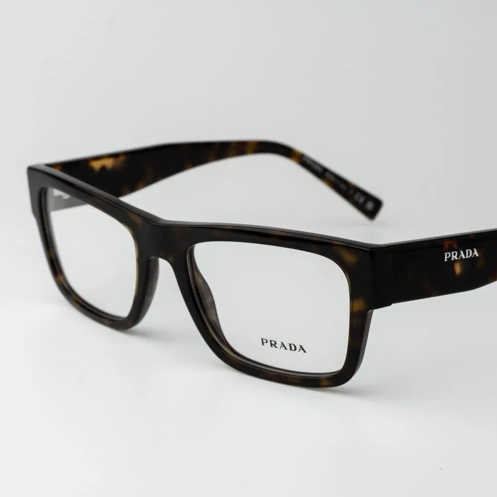 Prada Women Eyeglasses Havana Rectangle Unisex PR15YV 2AU1O1 BRAND NEW
